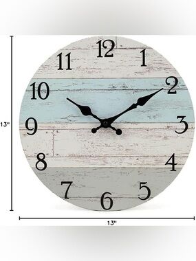 (NEW) Medium size Wooden Decorative Wall Clock Rustic Country Tuscan Home Decor